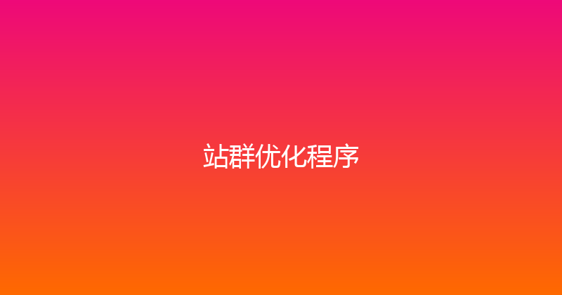 站群优化程序 封面图