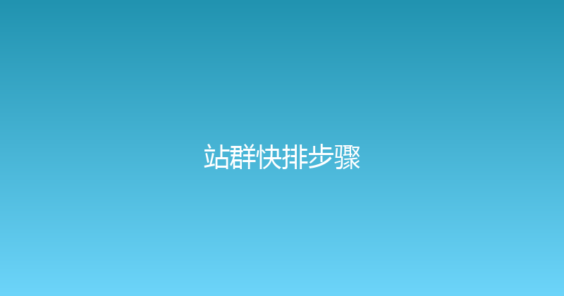 站群快排步骤 封面图