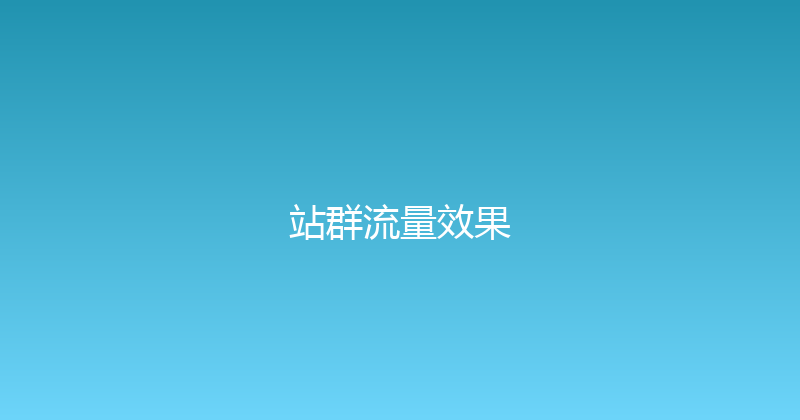 站群流量效果 封面图