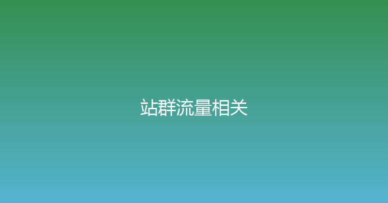 站群流量相关 封面图