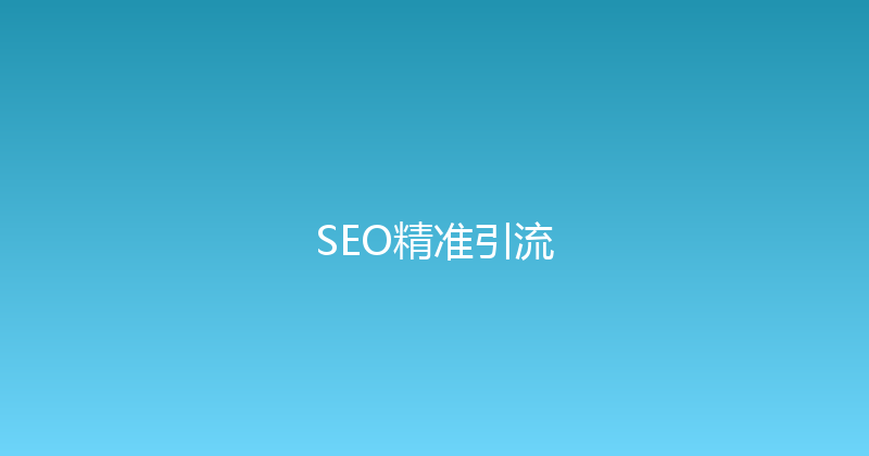 SEO精准引流 封面图